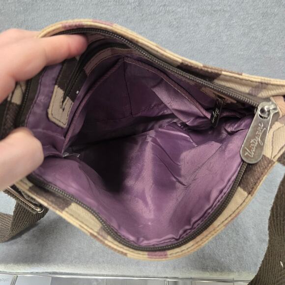 Thirty One Organizing Shoulder Bag Crossbody In Purple Twill Stripe - Picture 5 of 8